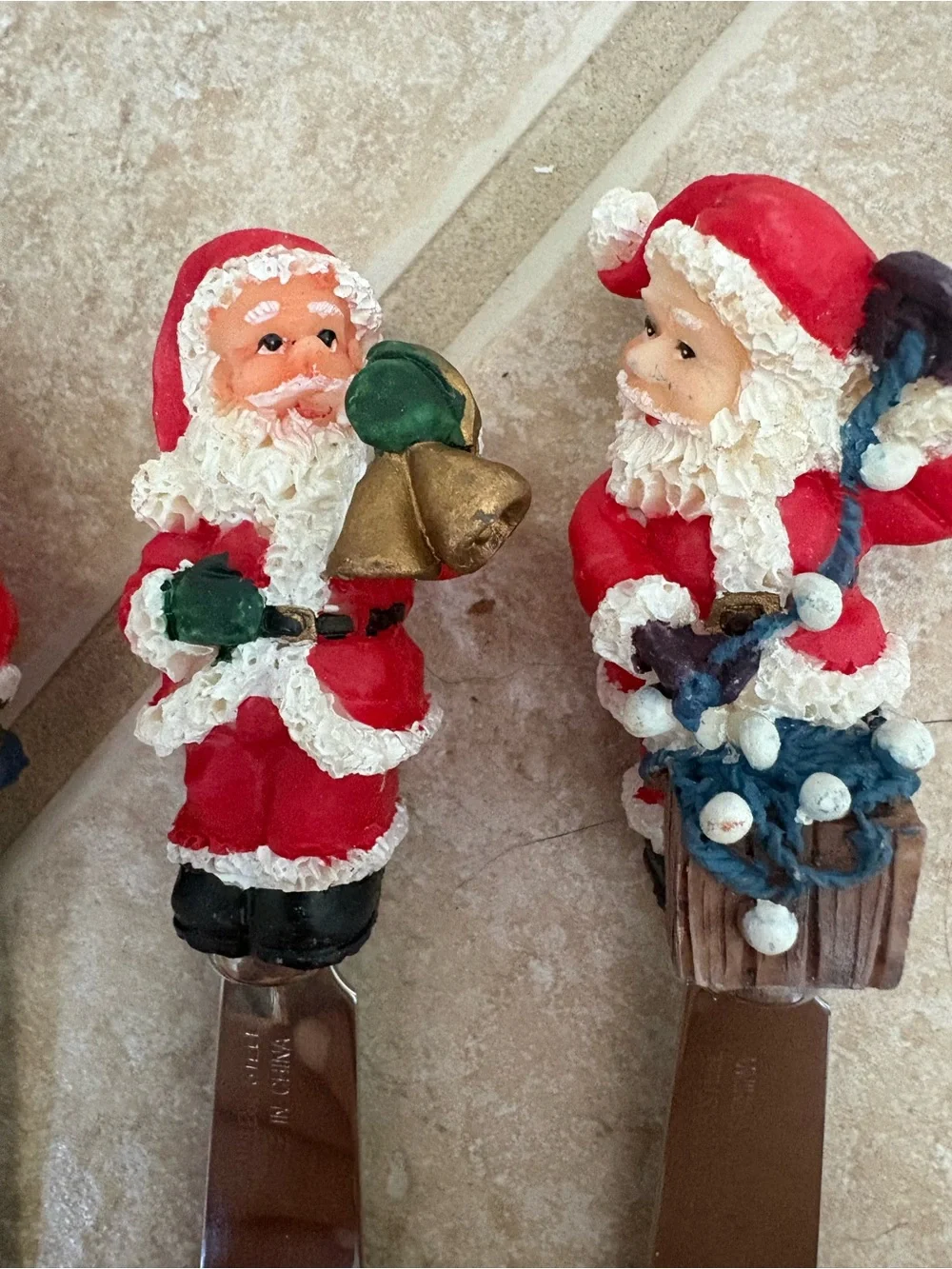 Vintage Santa Christmas cheese spreaders- set of 4